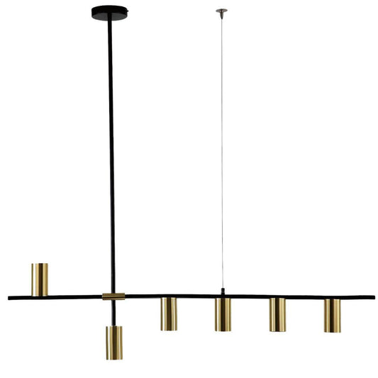 DRITTO Matte Black and Satin Brass Pendant Light - 6 Light ** New Arrival ** - in2 Lighting Australia