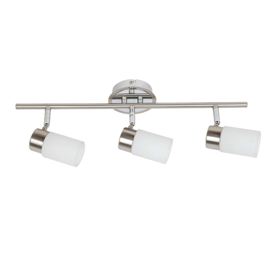 NORDIC 3 Light Bar Brushed Chrome / White Glass Spotlight - V&M IMPORTS Australia