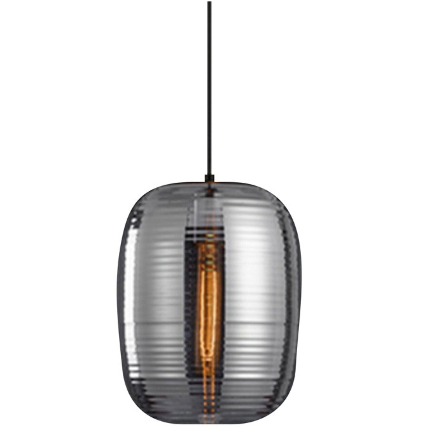 Barilla Grey Chrome 1 Light Fluted Glass Pendant Lighting - V&M IMPORTS Australia
