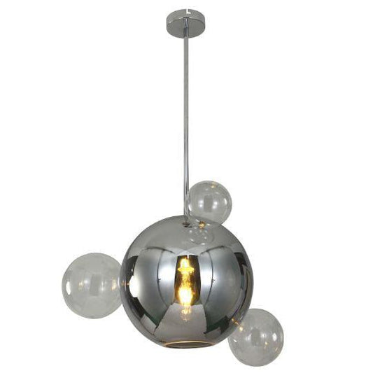 PLANET - Vintage Industrial Glass Pendants - Replica Jeremy Pyles - Grey/Chrome - V&M IMPORTS Australia
