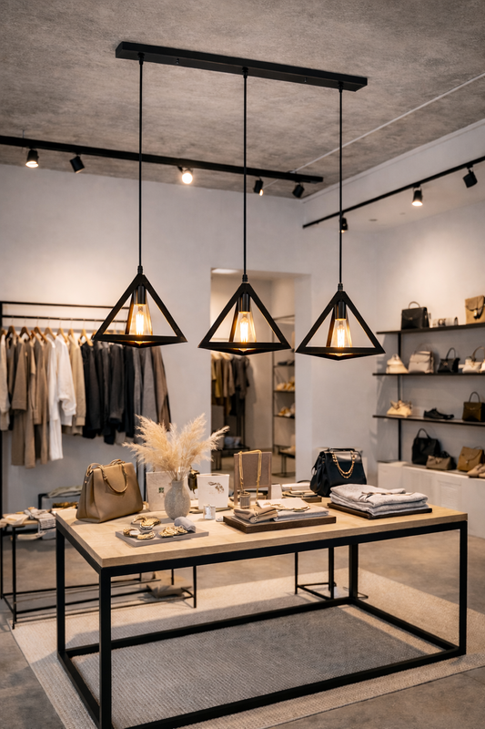 EQUATOR - Vintage Triangle Pendant - EQUATOR - 3 Light Pendant