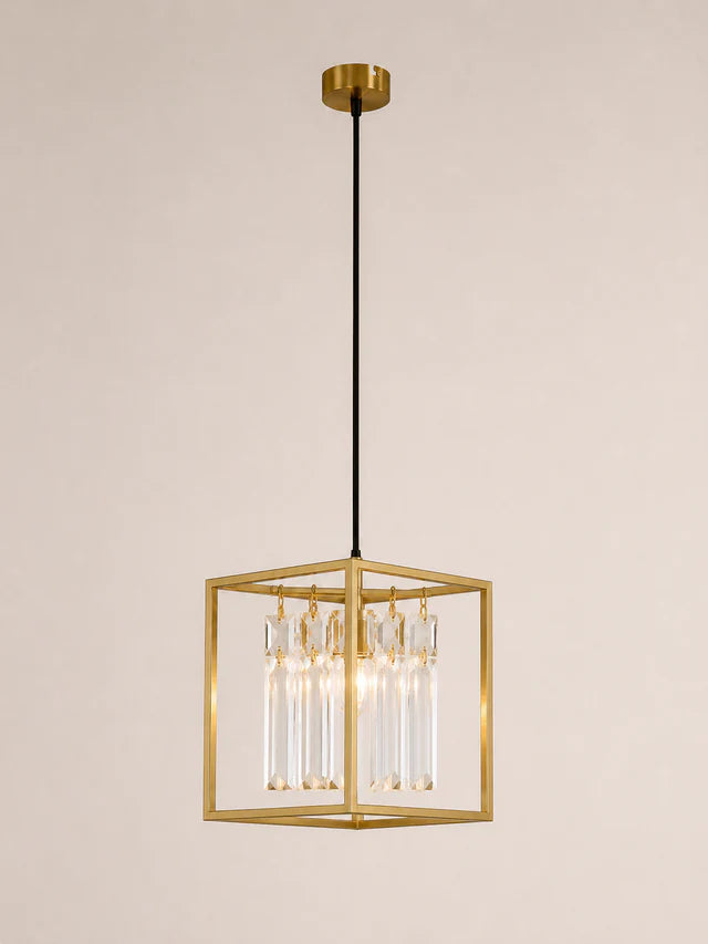 Gold 20CM Tael Crystal Pendants 1 Light