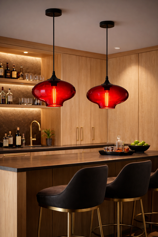 Aria | Red Vintage Industrial Pendant | Limited Avalability