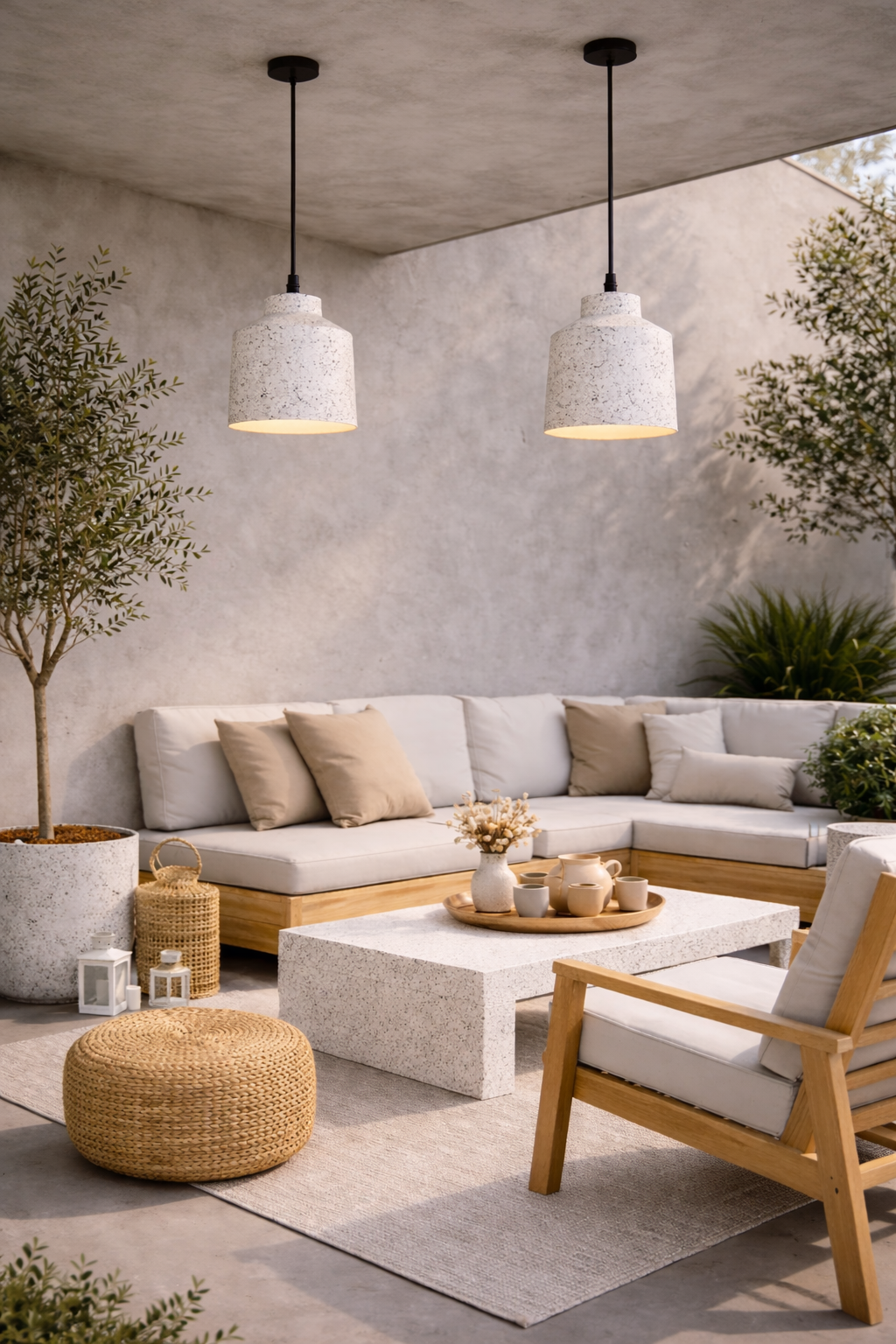Terrazzo Style 16CM Concrete Pendant Light