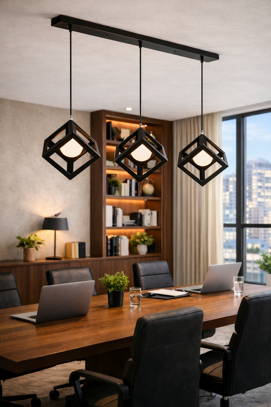 RUBIX - Vintage Cube Pendant - 3 Light Pendant
