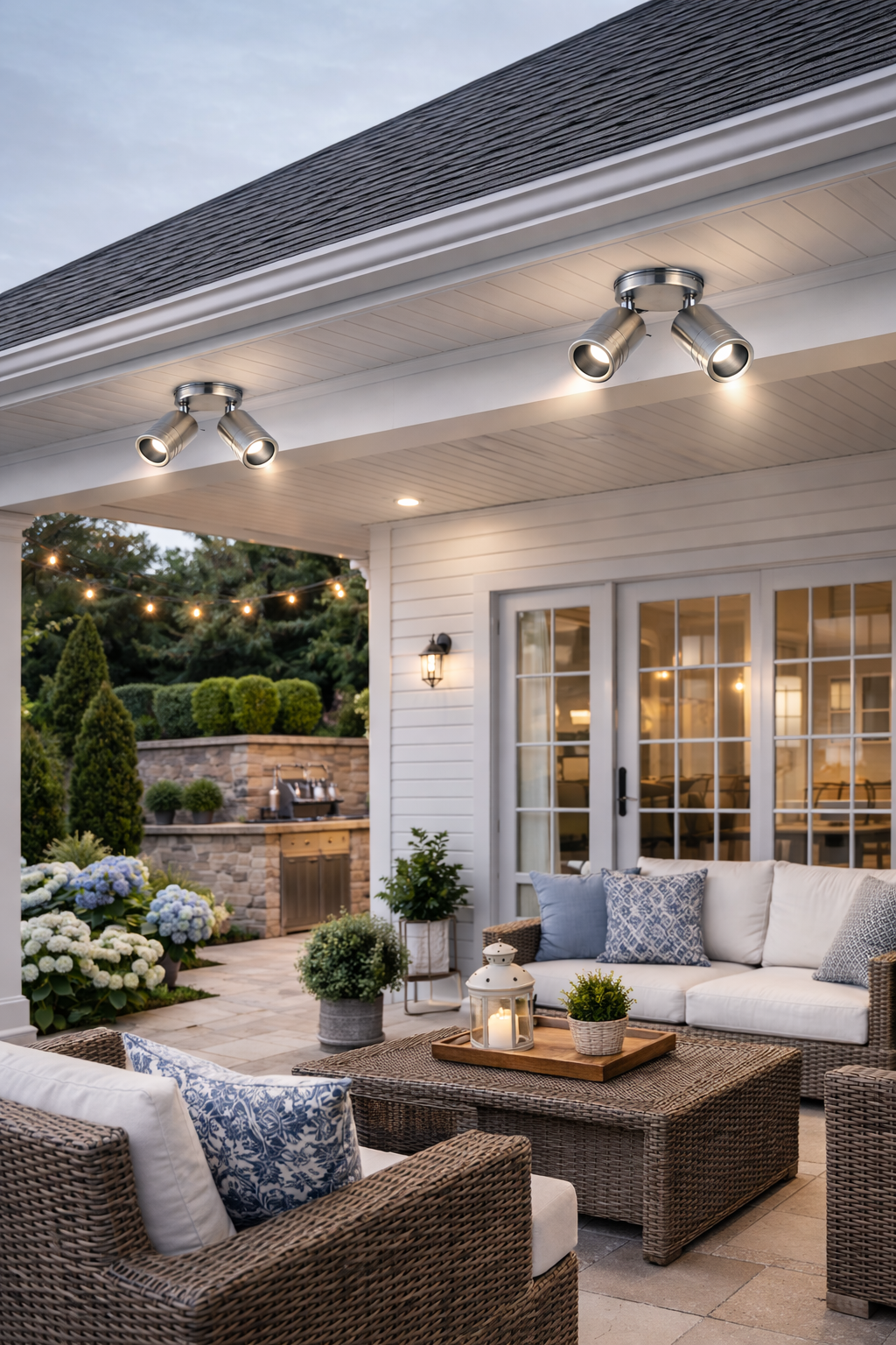 Exterior Marine Grade Stainless Steel Double Spotlight