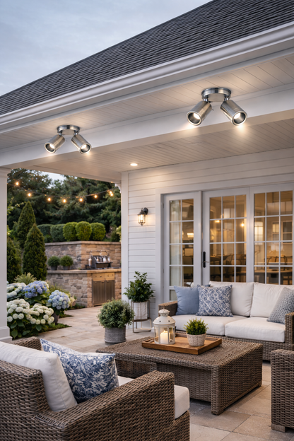 Exterior Marine Grade Stainless Steel Double Spotlight