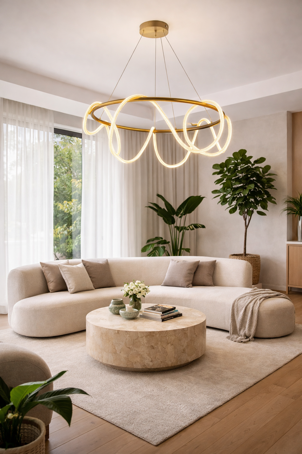 Round LUX Rope Light Pendant