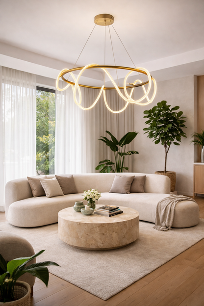 Round LUX Rope Light Pendant