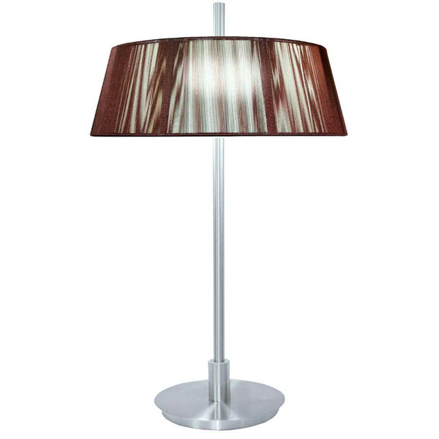 Paolo 2 Light Silk String Shade Table Lamp Black Shade