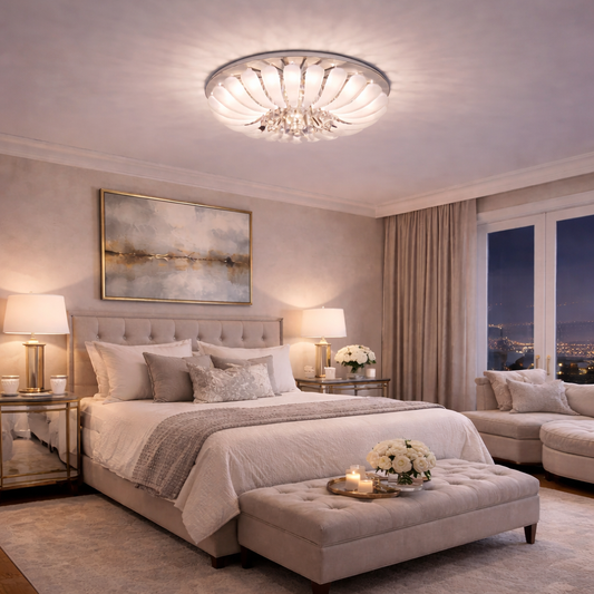 Ivan | 50cm Crystal Flush Chrome Chandelier | Limited Avalability