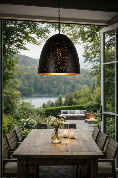 ACIDO Matte Black & Bronze Pendant Light