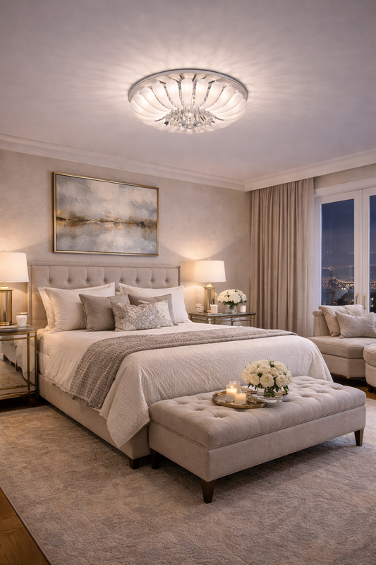 Ivan | 50cm Crystal Flush Chrome Chandelier | Limited Avalability