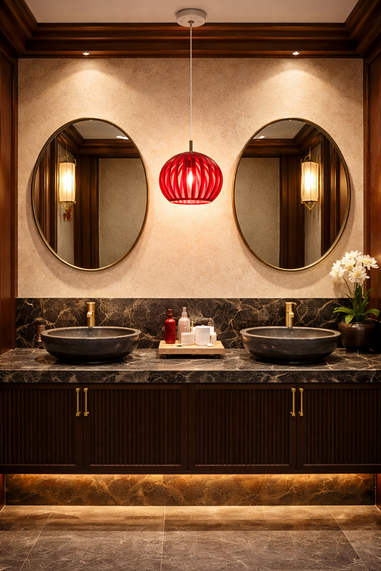 Lupo | Red Acrylic & Glass Pendant | Limited Avalability