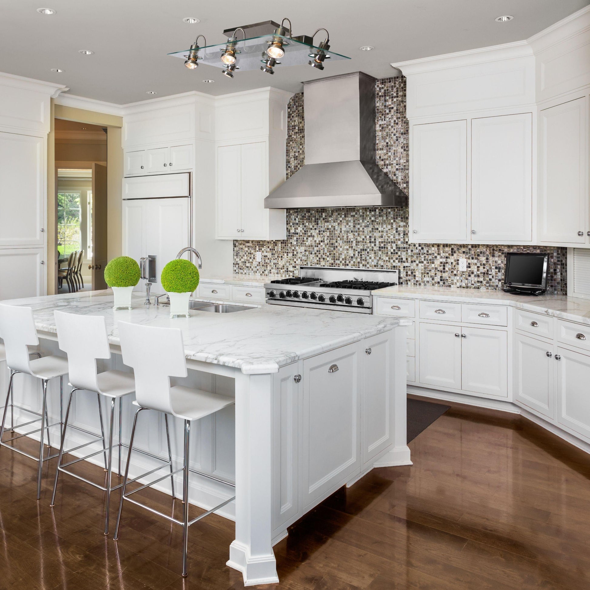 ALEX 6 Light Halogen Glass Ceiling Light Pendant - V&M IMPORTS Australia