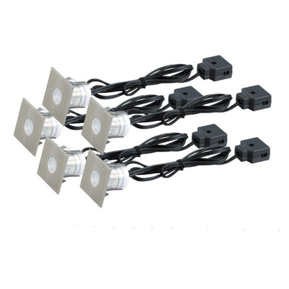 Stainless Steel - LED - Deck Lights - Square White - Set of 5 Including Transformer - V&M IMPORTS Australia