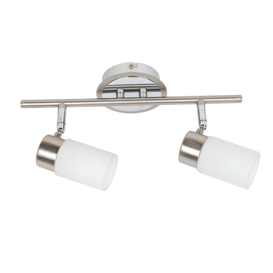 NORDIC 2 Light Bar Brushed Chrome / White Glass Spotlight - V&M IMPORTS Australia