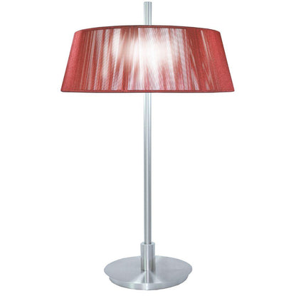 Paolo 2 Light Silk String Shade Table Lamp Red Shade - V&M IMPORTS Australia