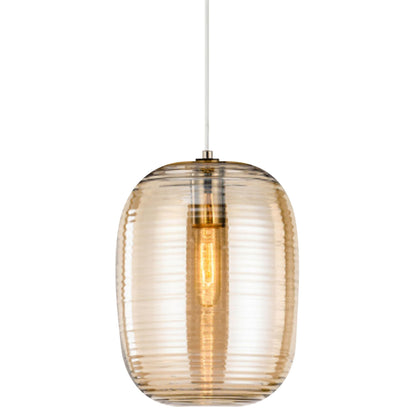 Barilla 1 Light Amber Fluted Glass Pendant - V&M IMPORTS Australia
