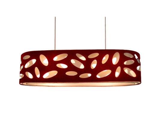 Carlo 90cm 4 Light Oval Burgundy Pendant - V&M IMPORTS Australia