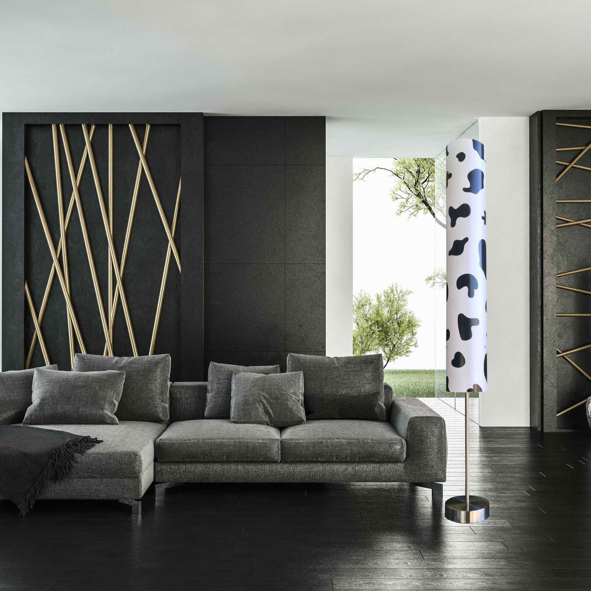 Cowhide design 2 light Acrylic Floor Lamp - V&M IMPORTS Australia