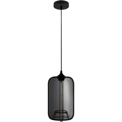 KIKKI - Vintage Industrial Glass Pendant Grey/Chrome - V&M IMPORTS Australia