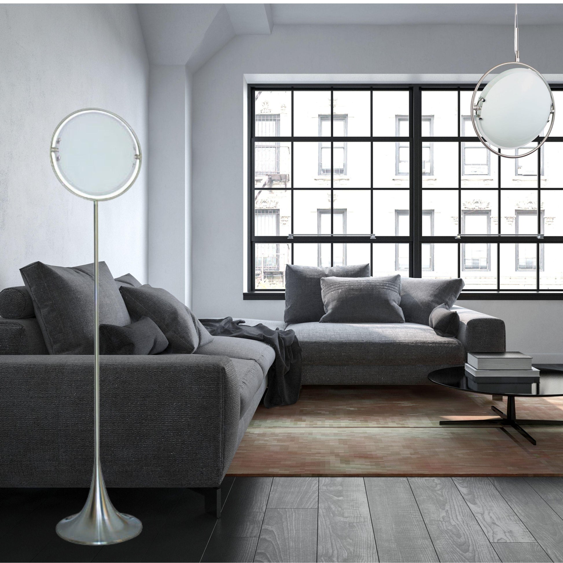 Solar 2 Light Swivel Glass Floor Lamp - V&M IMPORTS Australia