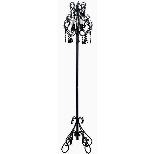 Venice Black Chic Crystal Floor Lamp Chandelier - 3 Light - V&M IMPORTS Australia